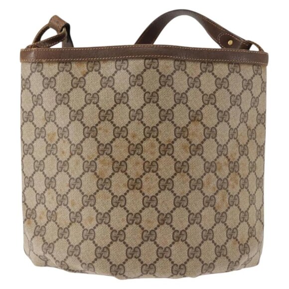 GUCCI GG Supreme Shoulder Bag PVC Leather Beige - Picture 2 of 15